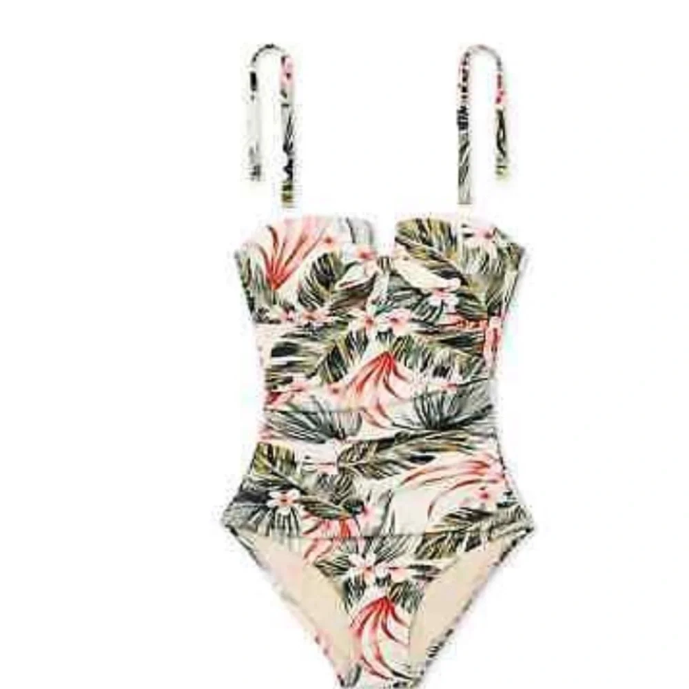 Women's Pique Bandeau High Coverage One Piece Swimsuit - Kona Sol™ Multi - Picture 4 of 7